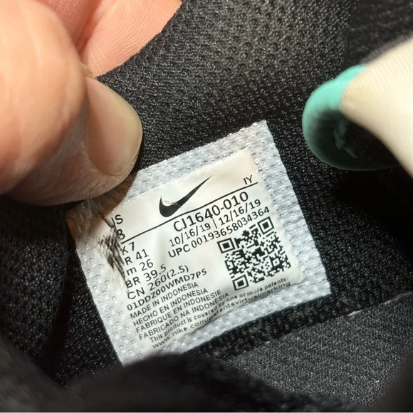 Nike Squash Type Block Menta Shoes N.354 Mens Sz. 8 Sneakers CJ1640-010 - Picture 8 of 9